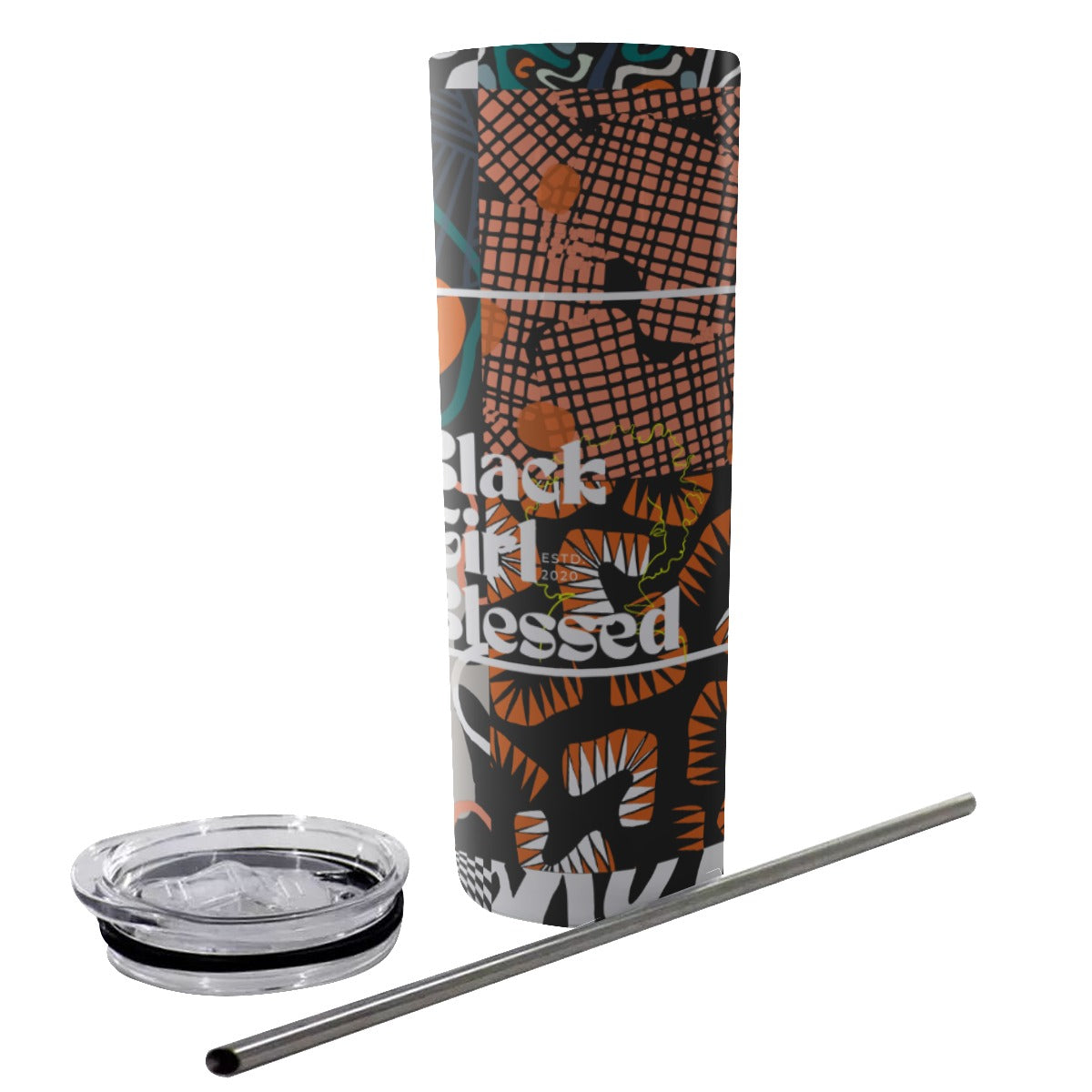 Glitter Tumbler With Stainless Steel Straw 20oz
