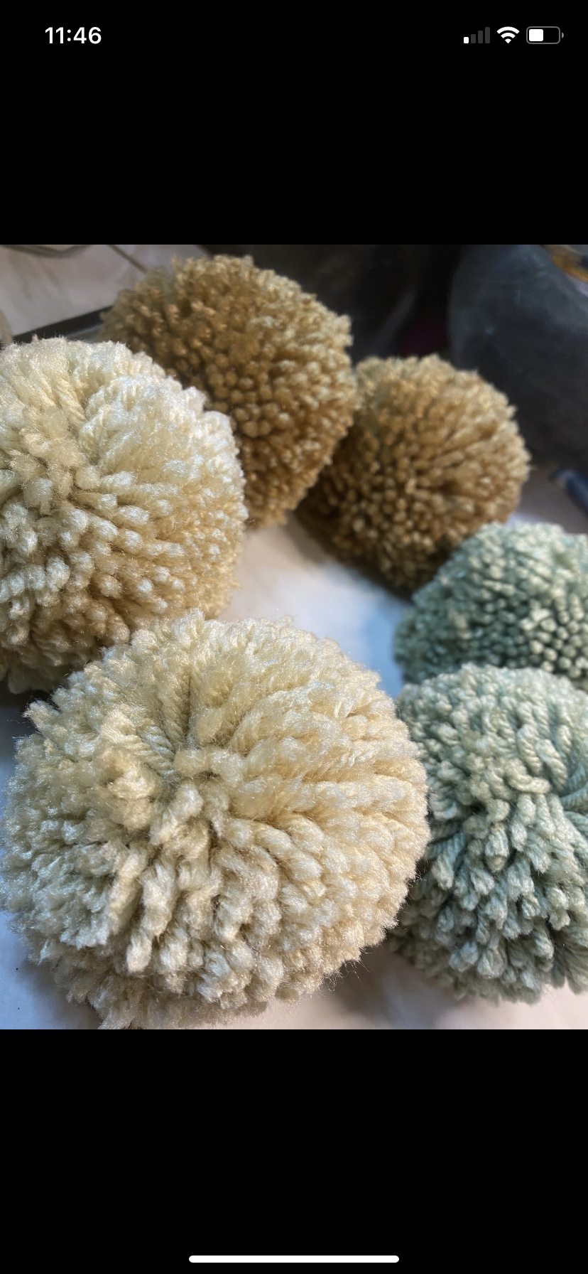 Tan Puff Ball Earrings