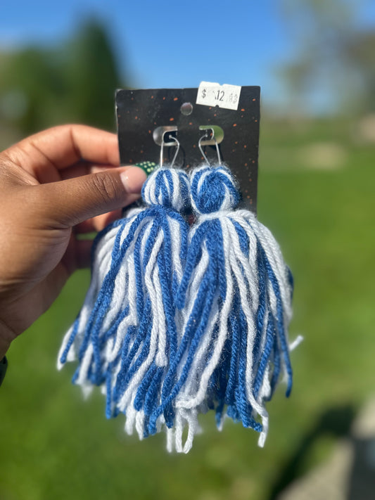 Tassels-Blue and white